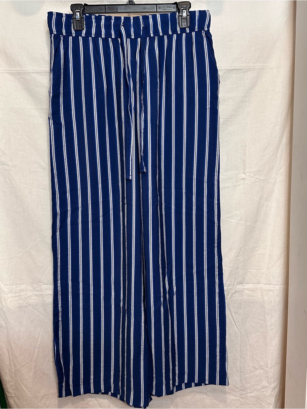Jules & Leopold Blue White Striped Wide Leg Pants S